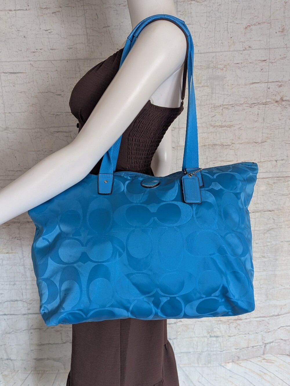 Coach Getaway Signature Nylon Packable Weekender Tote Bag